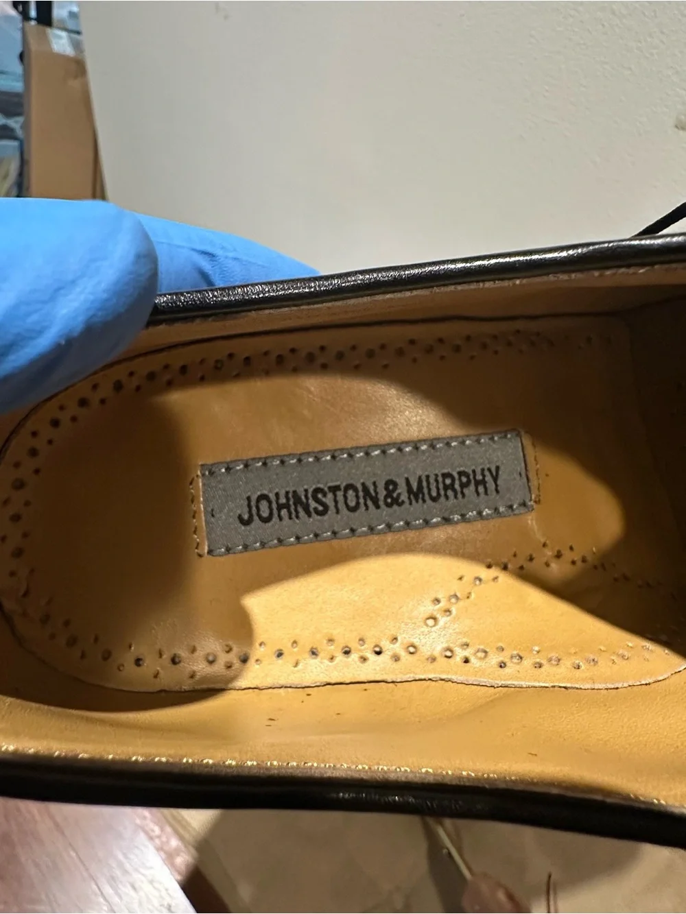 Johnston & Murphy Men's Burgundy Leather Cap-Toe Oxfords.
